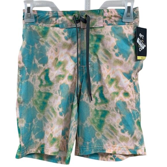 NWT New Art Class Boys Size 5 Lined Pastel Tie Dye UPF 50+ Swim Swimming Trunks - Picture 1 of 3